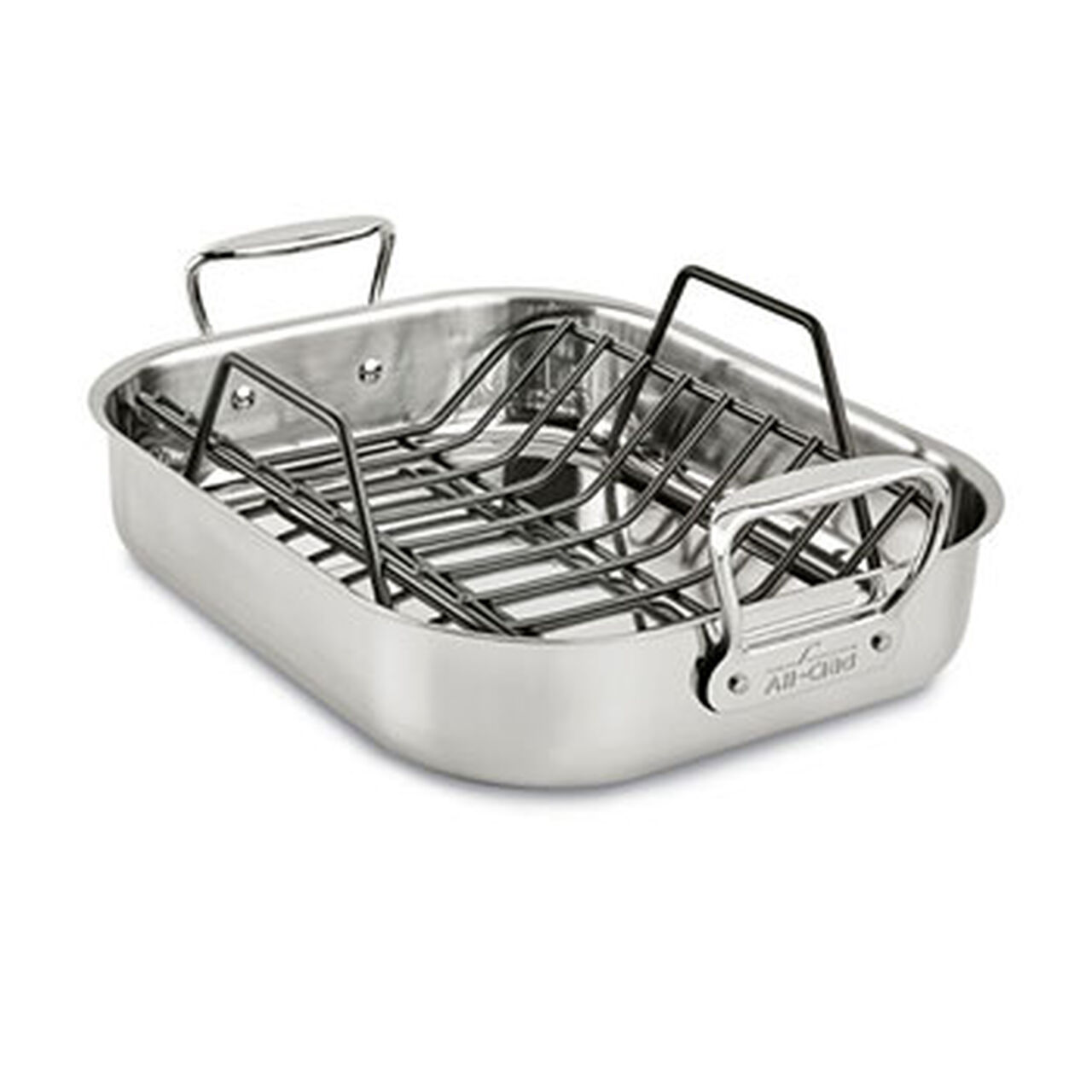 All Clad Small Stainless Steel Roaster With Rack E752S264  large