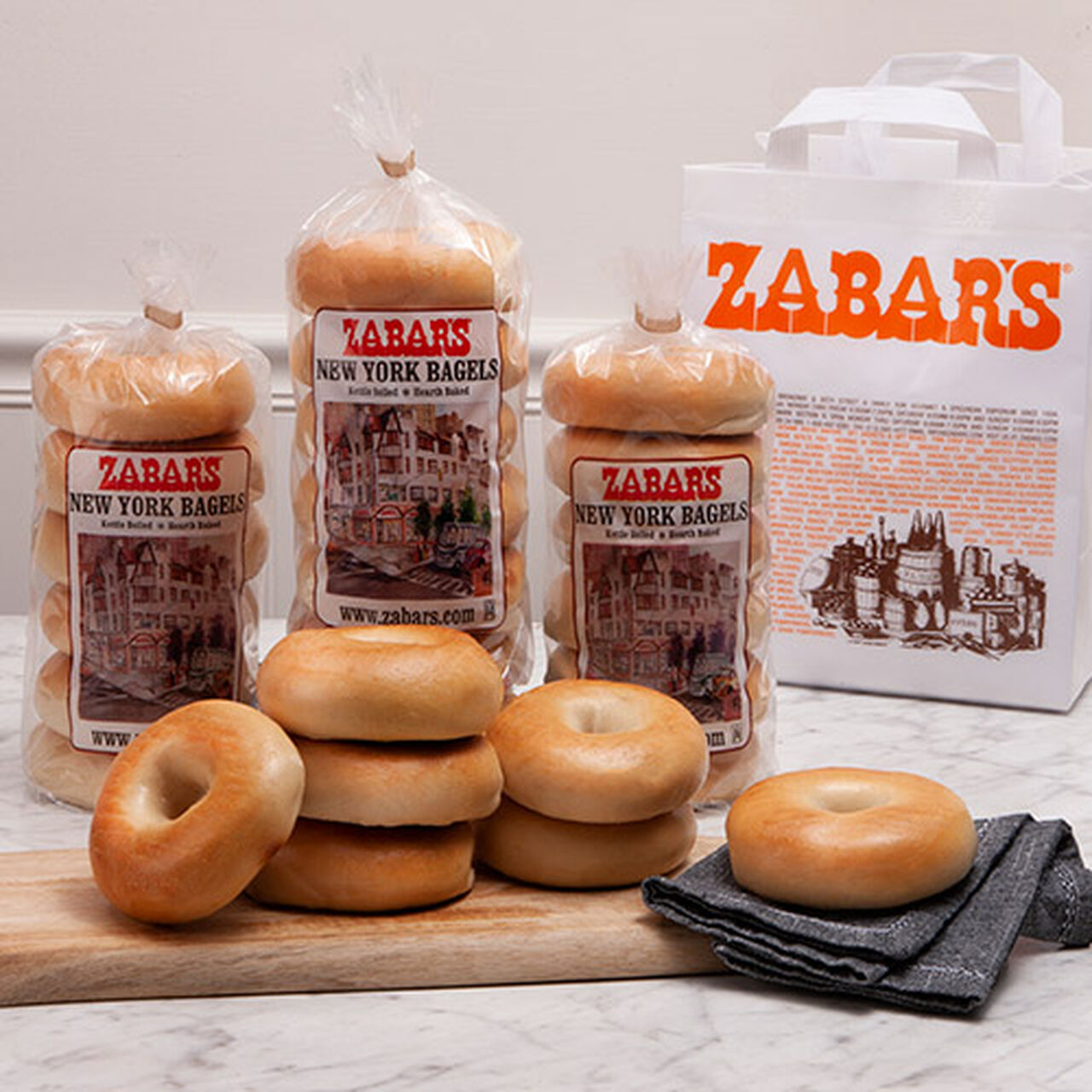 Zabar's NY Original 18 Plain Bagel Bundle #5 (Kosher)  large